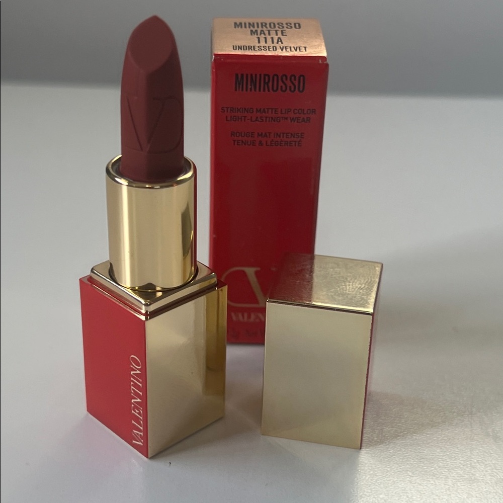 Valentino Minirosso Matte Lipstick 111A Undressed Velvet Mini Red Striking Color